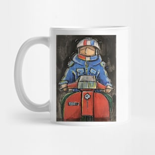 Retro Scooter, Classic Scooter, Scooterist, Scootering, Scooter Rider, Mod Art Mug